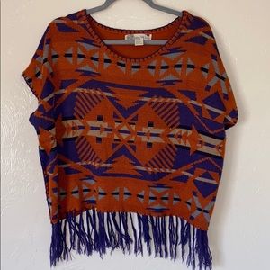 Orange and Purple Navajo Knit top